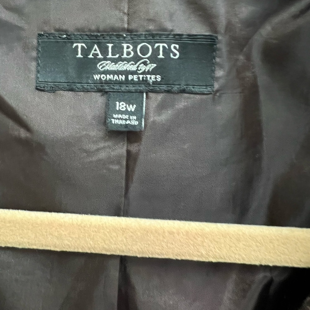 Talbots 18wp Euc Brown Jacket - Beautiful Texture! - image 4